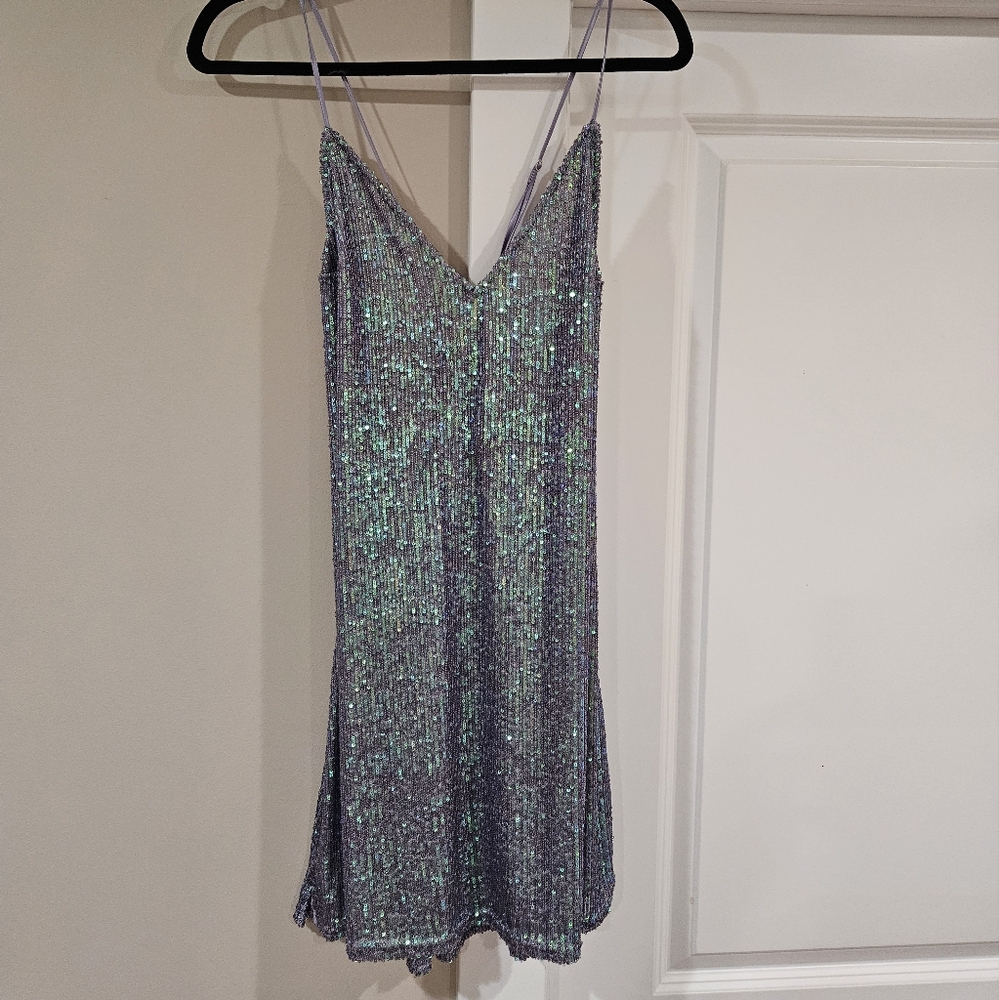 Victoria's Secret Silver Sequin Bodycon Dress Prom